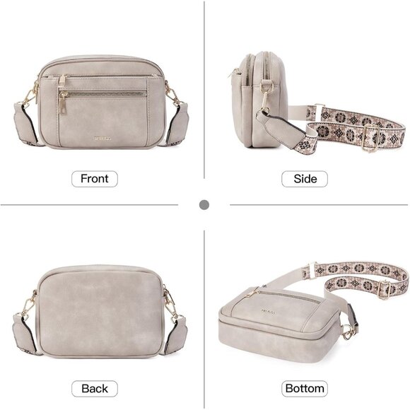 Telena Women Grey Trendy Vegan Leather Shoulder Handbags With Adjustable Strap - Picture 7 of 7